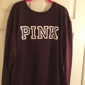 PINK Victoria's Secret Plum Logo Sweatshirt/ Size: Large
